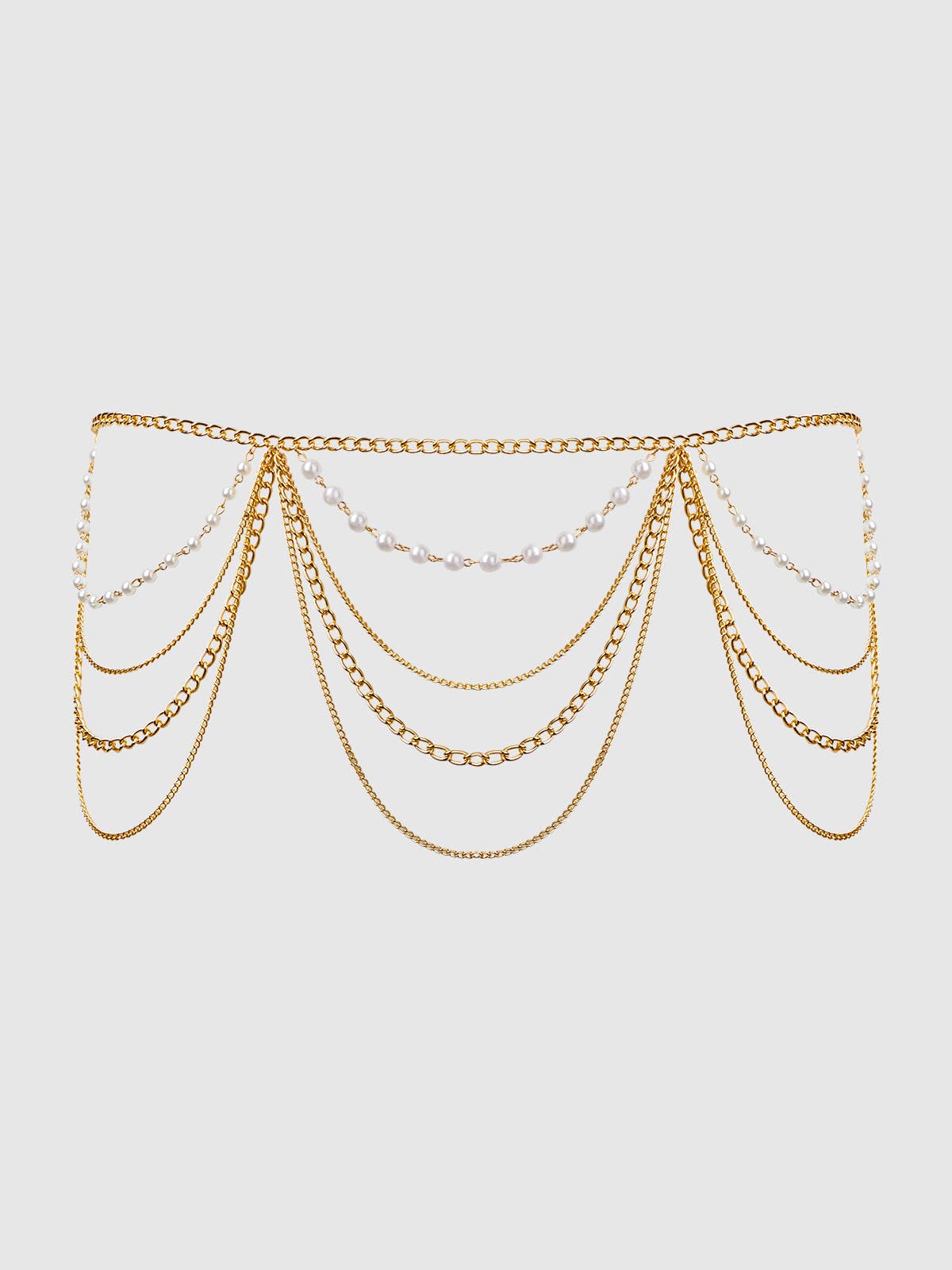 PEARL & CHAIN DRAPED GARTER  Contourier
