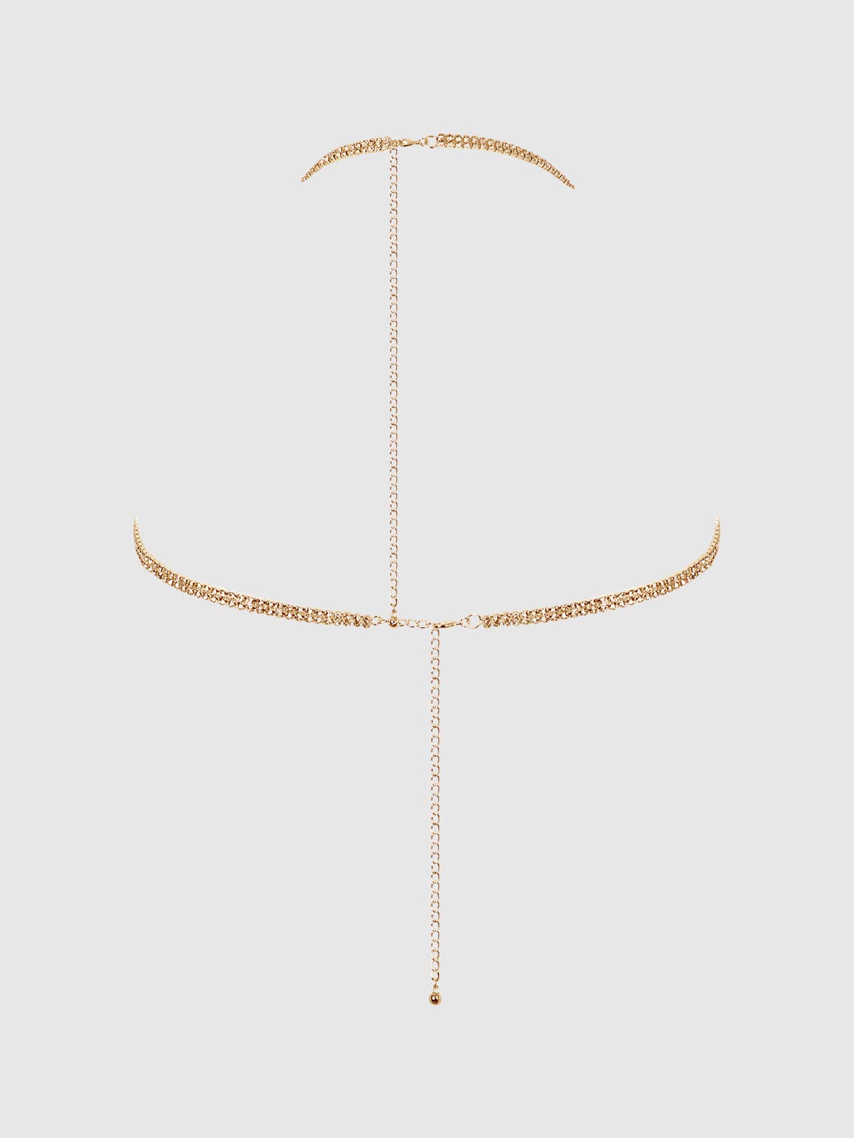 RHINESTONE DANGLE V-NECK BRA