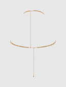 RHINESTONE DANGLE V-NECK BRA