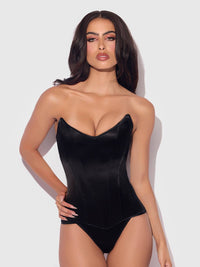 Juliet Satin Full Boning Scoop Neck Corset