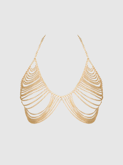 CHAIN DRAPE BRALETTE