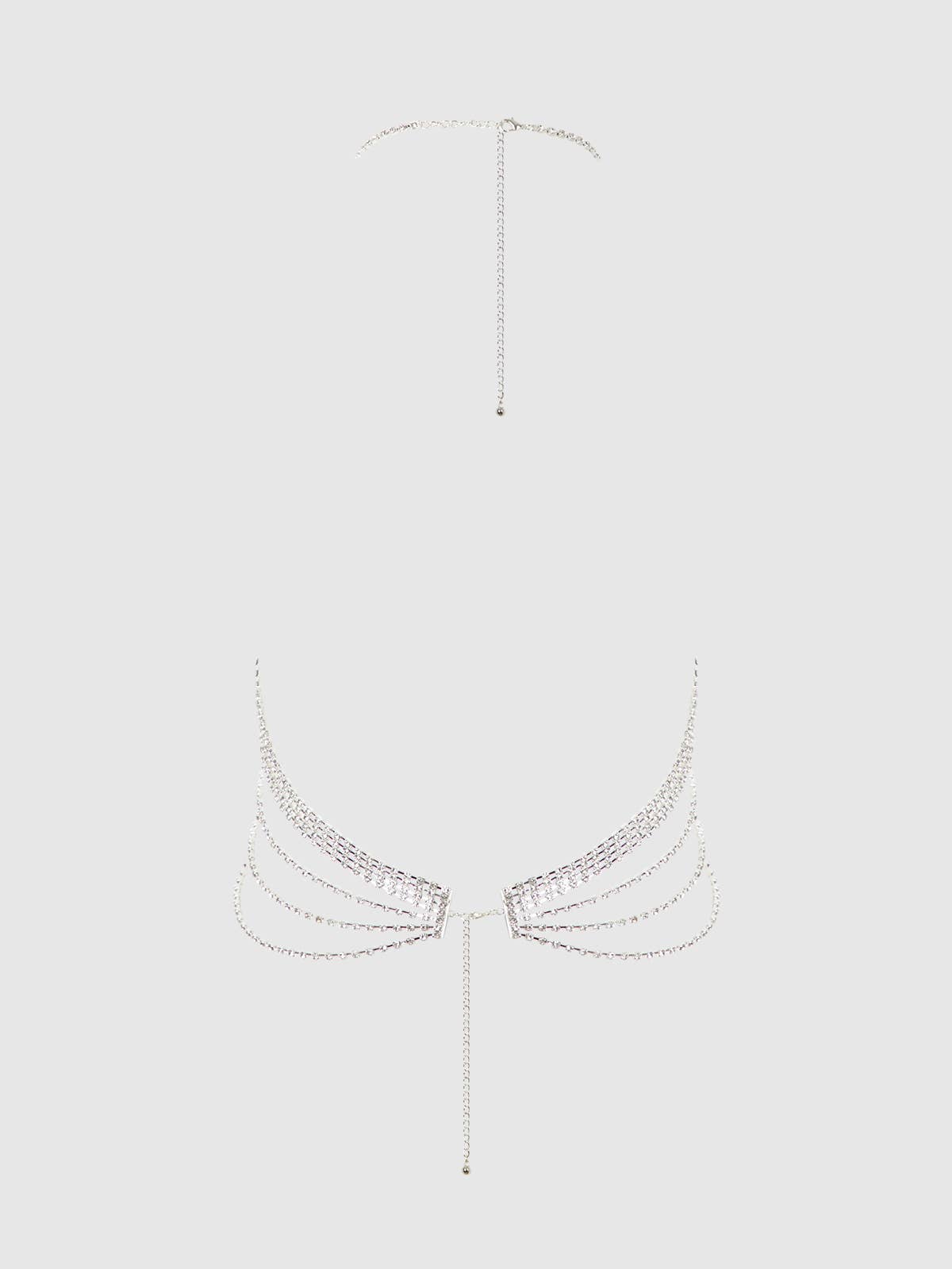 RHINESTONE DRAPED HALTER BRALETTE
