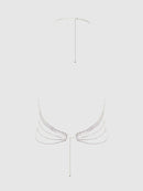 RHINESTONE DRAPED HALTER BRALETTE