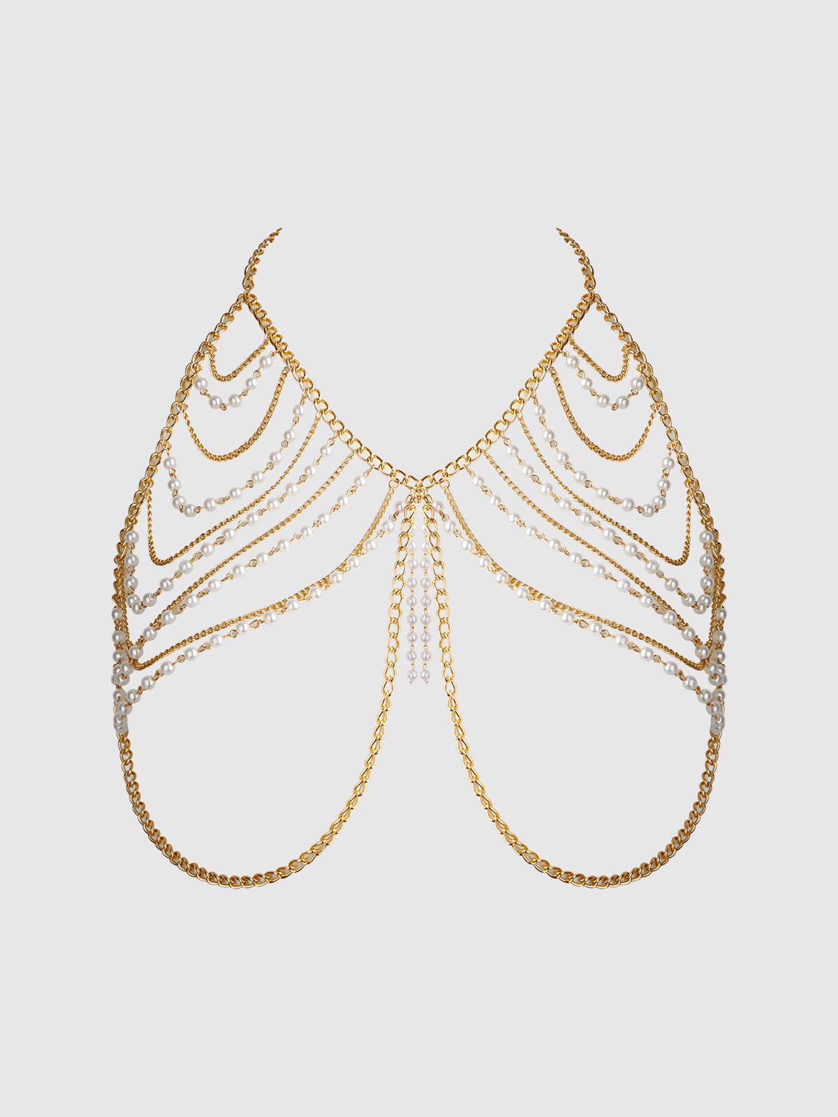 PEARL & CHAIN DRAPED BRALETTE