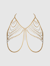 PEARL & CHAIN DRAPED BRALETTE