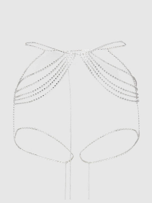 RHINESTONE DRAPE GARTER BELT