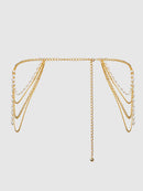 PEARL & CHAIN DRAPED GARTER