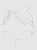 RHINESTONE DRAPE GARTER BELT