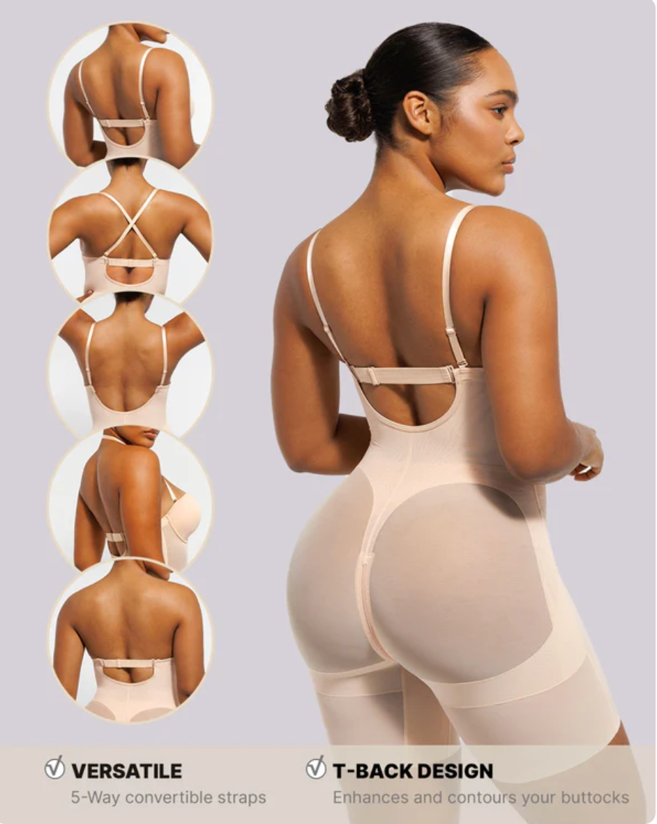 Shapellx BOOT-YEAH™ MeshSmooth™ Deep Plunge Bodysuit