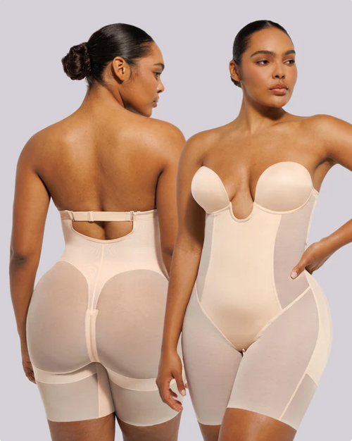 Shapellx BOOT-YEAH™ MeshSmooth™ Deep Plunge Bodysuit