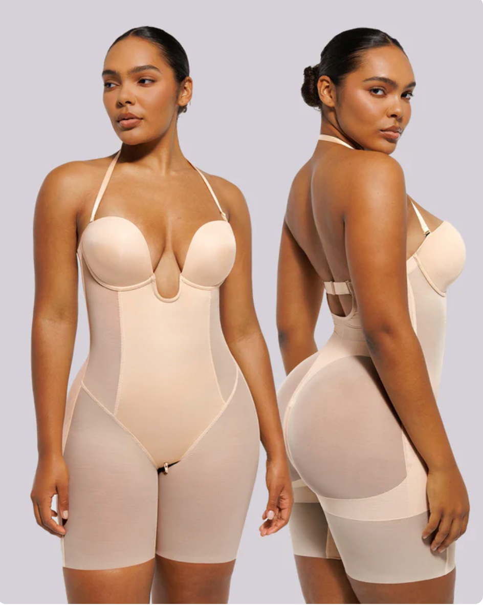 Shapellx BOOT-YEAH™ MeshSmooth™ Deep Plunge Bodysuit
