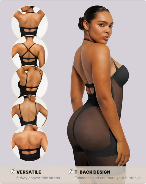 Shapellx BOOT-YEAH™ MeshSmooth™ Deep Plunge Bodysuit