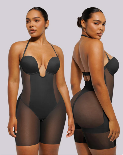 Shapellx BOOT-YEAH™ MeshSmooth™ Deep Plunge Bodysuit