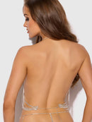 RHINESTONE DRAPED HALTER BRALETTE