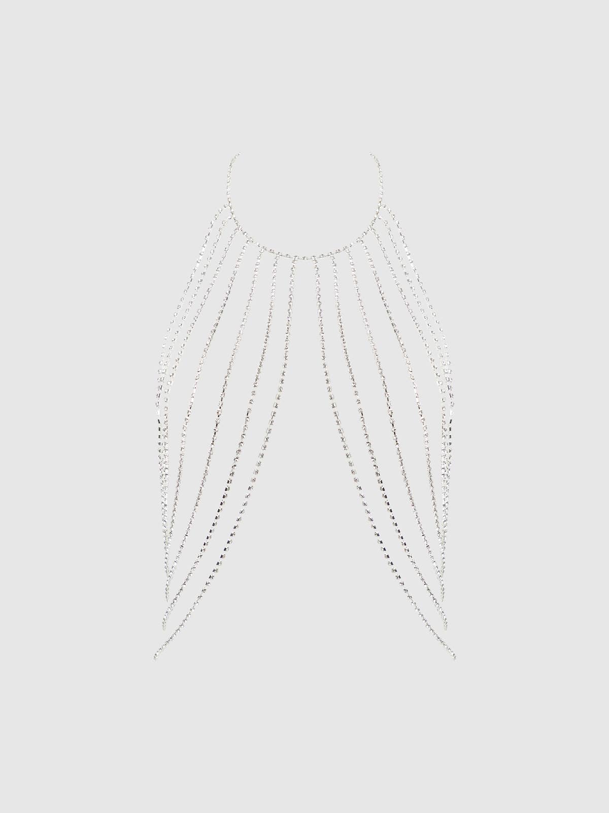 RHINESTONE DRAPED HALTER BRALETTE