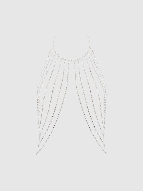 RHINESTONE DRAPED HALTER BRALETTE