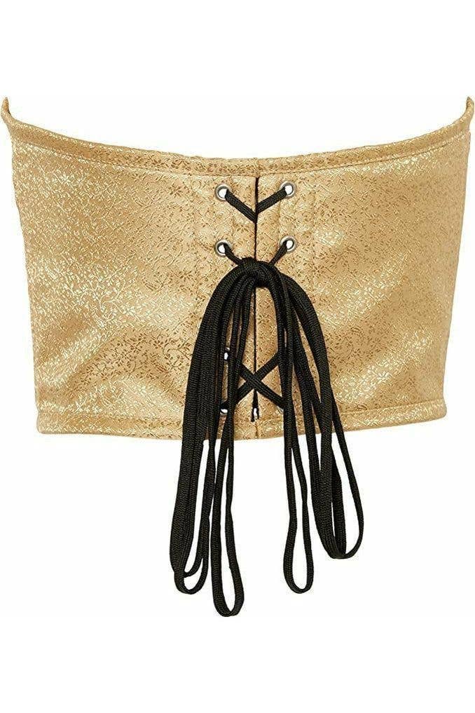 AUTUMN RENAISSANCE: Lavish Gold Brocade Open Cup Waist Cincher